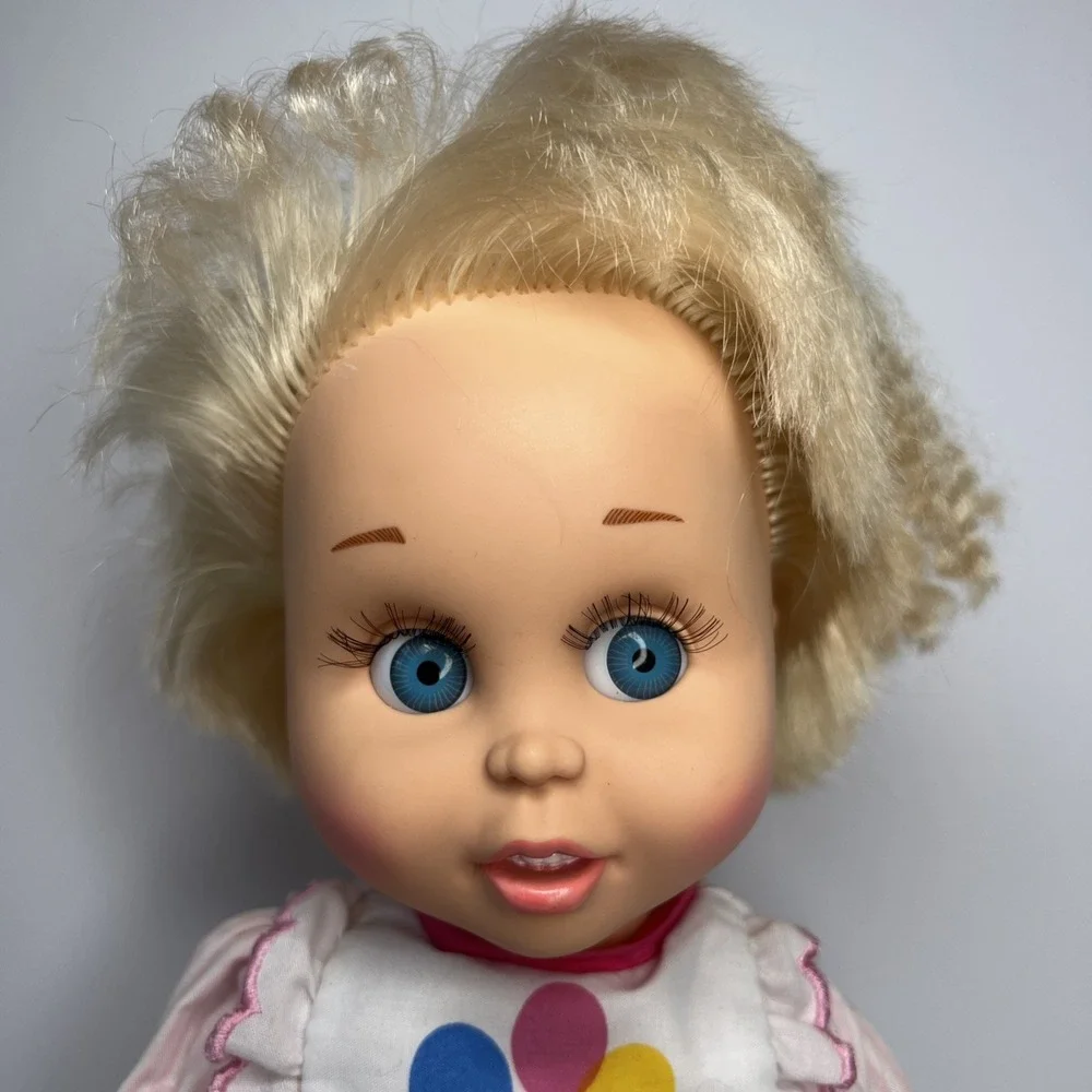 Vintage 1990 Galoob Baby Face So Innocent Cynthia #7 Doll Blue Eyes Blonde Hair